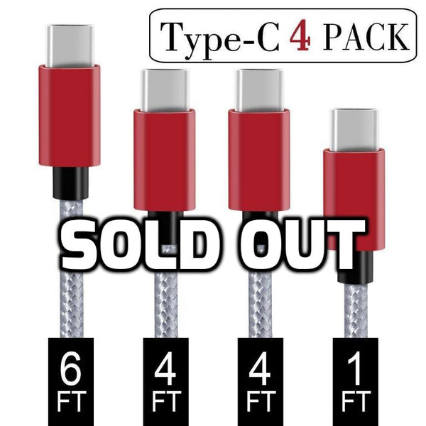 Pack of 4 USB Type C Cables