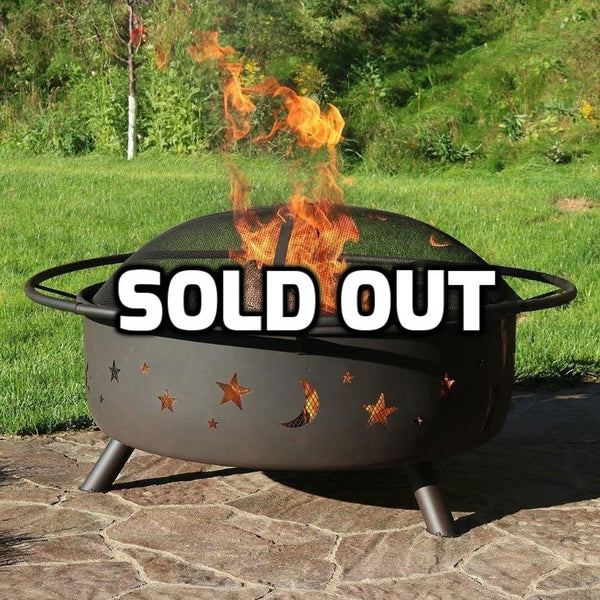 Brasero Cosmic grande para patio al aire libre de 30 pulgadas con parrilla para cocinar y pantalla contra chispas