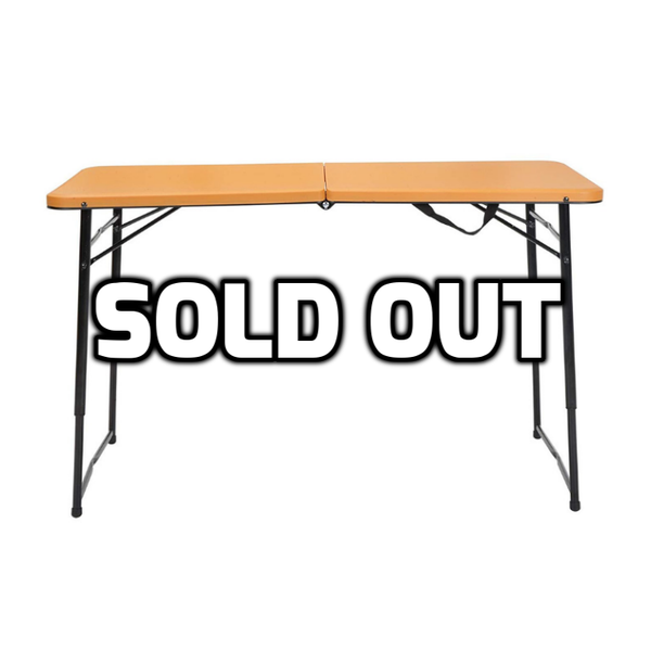 Cosco 4 foot adjustable height center fold table with carrying handle