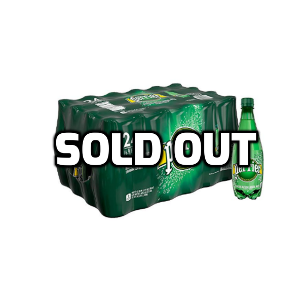 24 bottles of Perrier Sparkling Mineral Water