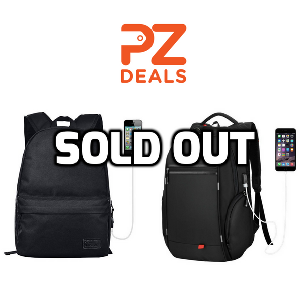 2 laptop backpacks with USB charging ports