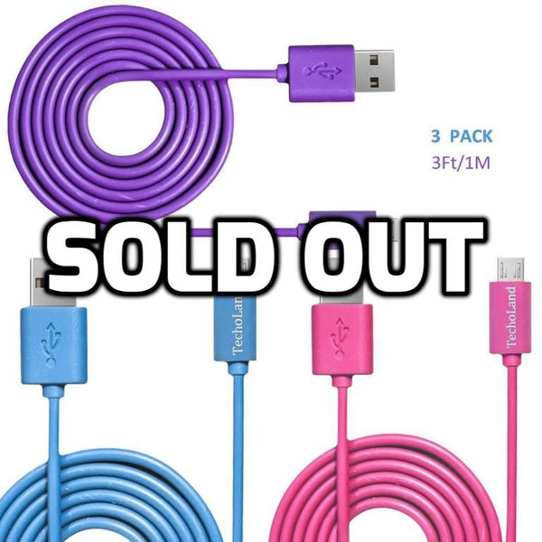 Pack of 3 micro USB cables