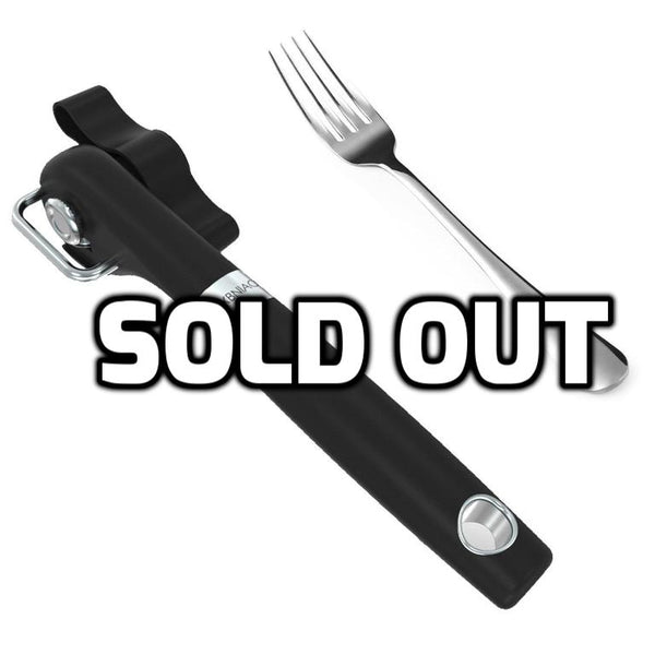 Can opener with fork
