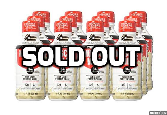 Pack of 12 Muscle Milk Protein Shake (Cookies 'N Crème)