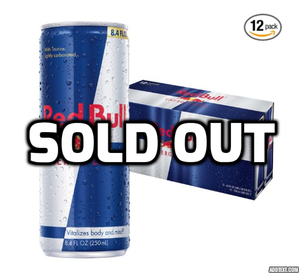12 cans of Red Bull