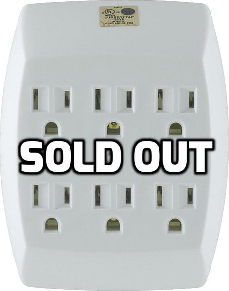 GE Grounded 6-Outlet Tap