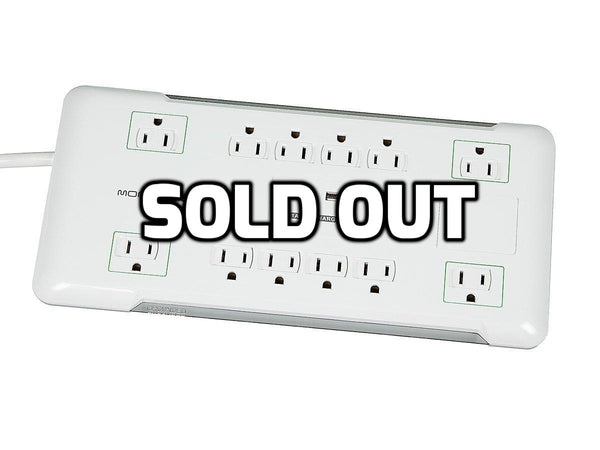 Monoprice 12 Outlet Power Protector With 2 Built-In USB Charger Ports