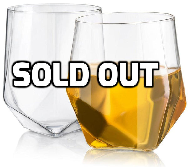 Set of 2 crystal whiskey glasses