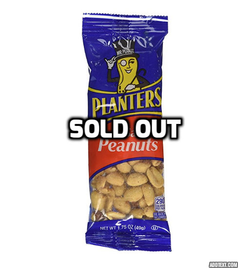 12 packs of Planters peanuts