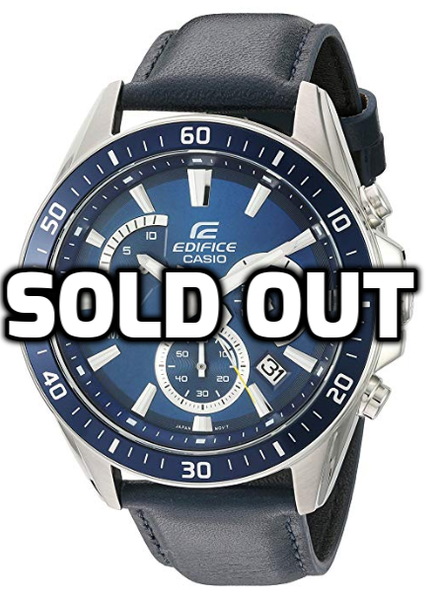 Casio Men’s ‘Edifice’ Quartz Stainless Steel and Leather Watch
