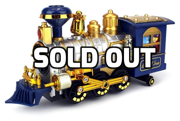 Battery operated toy train with lights