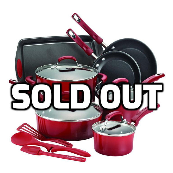 Rachael Ray 14-Piece Hard Enamel Nonstick Cookware Set