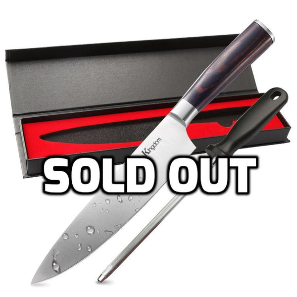 LauKingdom chefs knife with sharpener