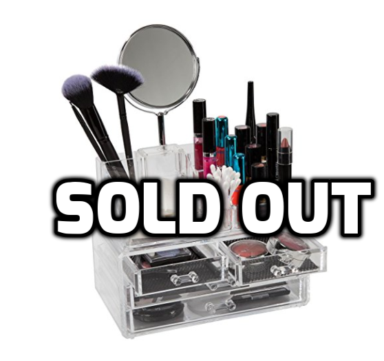Luxury acrylic cosmetic make up organizer with mirror