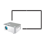 Proyector de cine en casa RCA de 720p con pantalla de 100" y dispositivo de transmisión listo