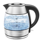 Chefman 1.2L 1500w Rapid Boil Glass Kettle, Stainless Steel