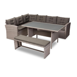 Baxton Studio 4-Piece Dark Grey Patio Set