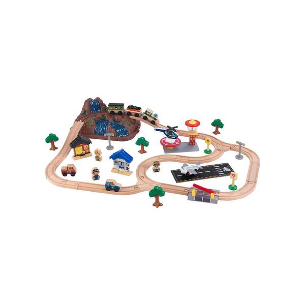 KidKraft Bucket Top Mountain Train Set with 61 Pieces, Magnetic Train