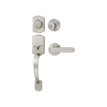 Contemporary Single Cylinder Door Handleset with Madison Lever