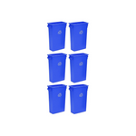 6-Pack of 23 Gallon Commercial Slim Trash Can w/Recycle Logo