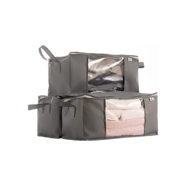 3 Large Storage Bag Organizers with Reinforced Handles PzDeals