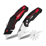 2 Heavy Duty Utility Folding Knives With 10 Extra Blades