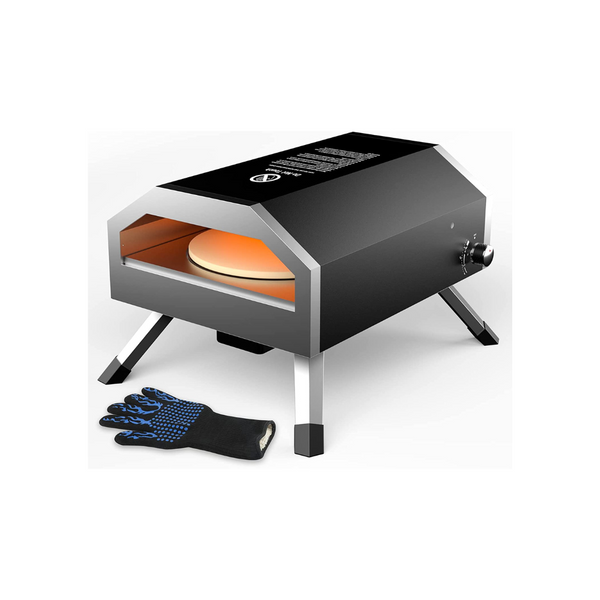Denninal 14" Gas Outdoor Pizza Oven with Auto-Rotation