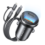 Cargador de coche con 2 puertos USB C de 54 W y cable de iluminación y USB C de 45 W