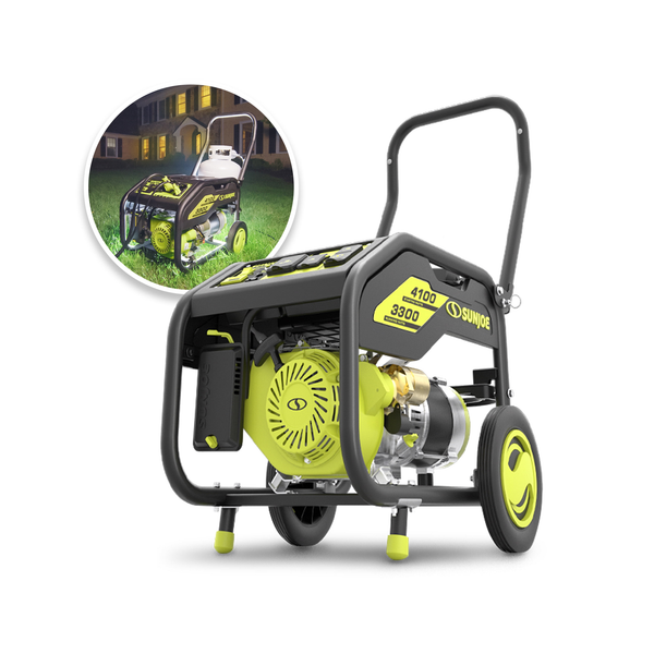 Generador de propano portátil Power Joe 4100/3300w con cubierta, batería de 2,0 Ah y cargador