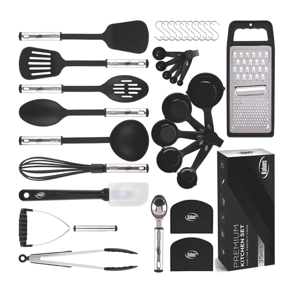 Juego de utensilios de cocina Kaluns de nailon y acero inoxidable de 24 piezas