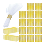 500 anillos de servilleta dorados con diamantes de imitación Tanlade a granel para configuración de mesa