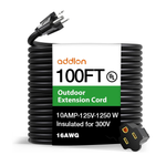 Cable de extensión para exteriores resistente al agua y a la intemperie de 100 pies