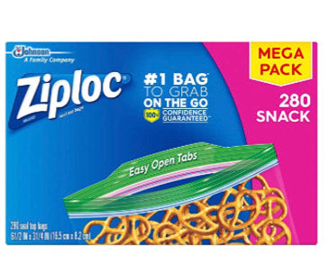 Paquete de 280 bolsas Ziploc para refrigerios