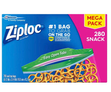 Pack Of 280 Ziploc Snack Bags