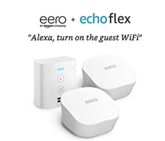 Sistema WiFi de malla eero, paquete de 2 con Echo Flex gratuito