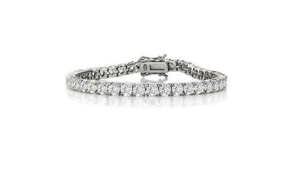 Rozzato Clear Round 4mm Cubic Zirconia Prong-Set Tennis Bracelet