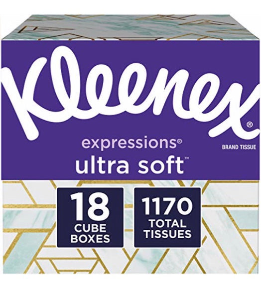 18 Cube Boxes Of Kleenex Expressions Ultra Soft Facial Tissues