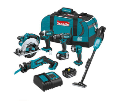 Kit combinado de iones de litio Makita 18V LXT de 6 piezas