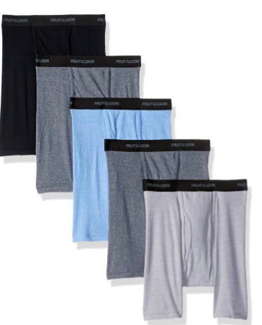 5 Fruit of the Loom Men's Soft Boxer Briefs