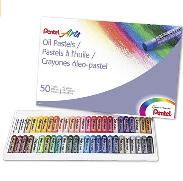 Pasteles al óleo Pentel Arts, juego de 50 colores