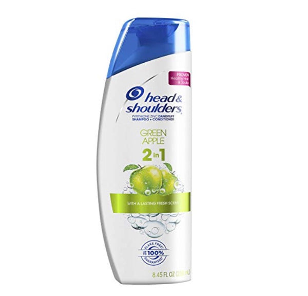 6 Bottles Of Head and Shoulders Green Apple 2-in-1 Shampoo + Conditioner