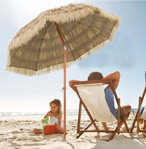 6.5' Thatch Patio Tiki Umbrella with Tilt