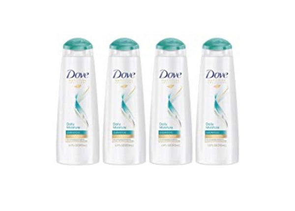 4 botellas de champú humectante diario Dove