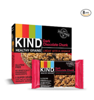 40 barras de granos saludables con trozos de chocolate amargo KIND