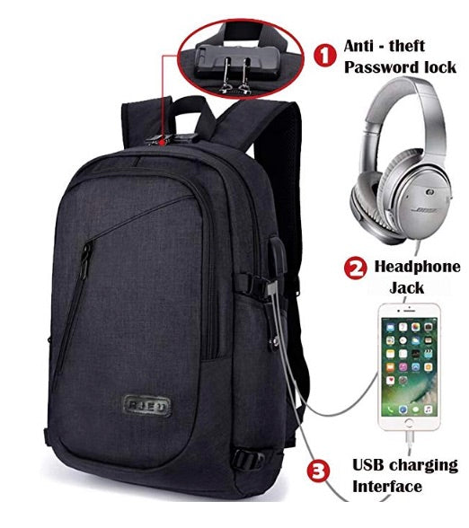 Anti Theft Backpack With USB Charging Port